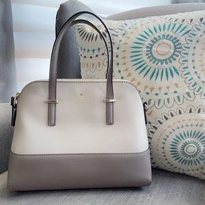 Kate Spade Satchel, Cedar Street Maise Handbag, Saffiano Leather, Cream & Taupe